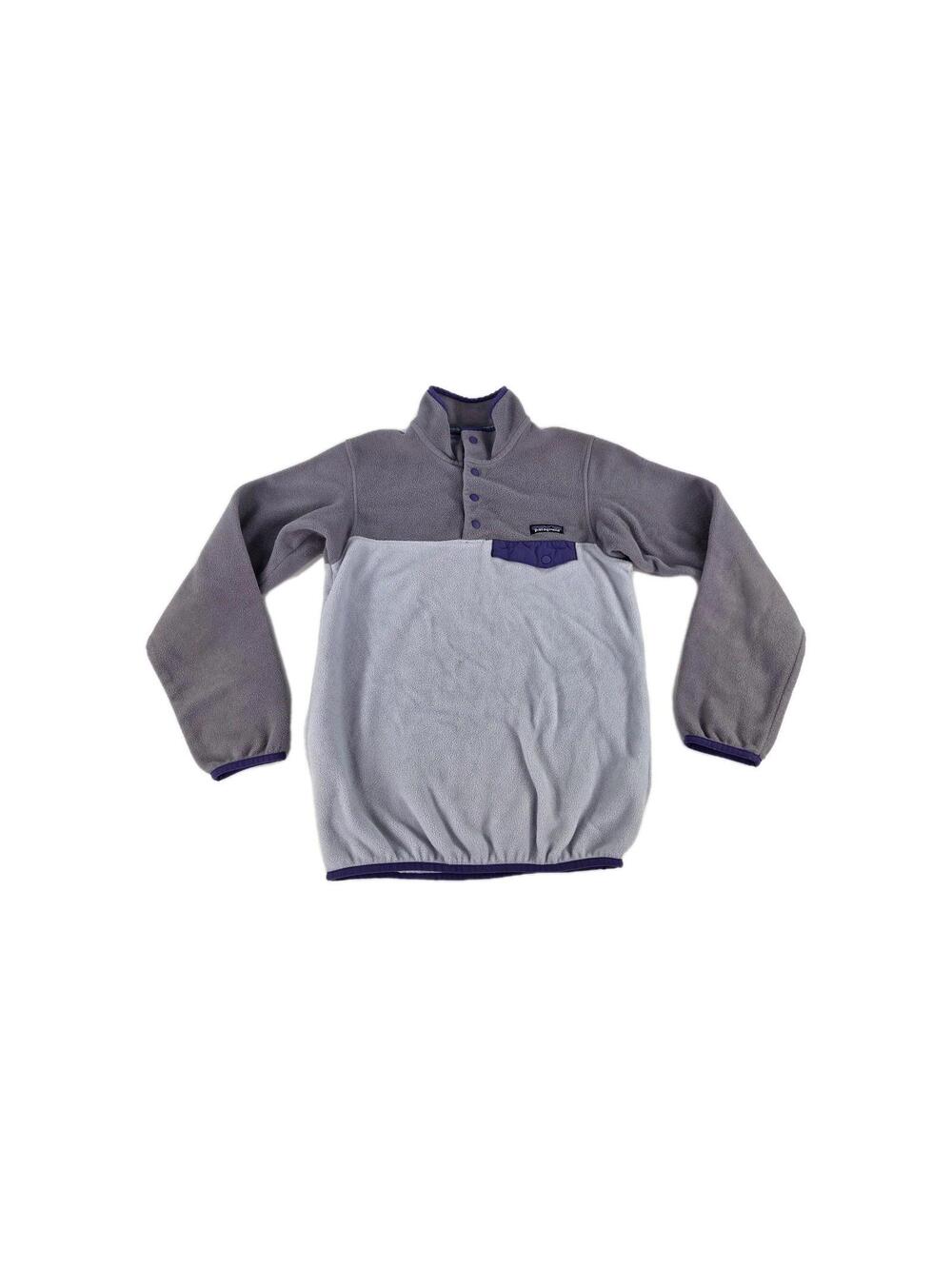 Patagonia Womens Synchilla Snap-T Fleece Pullover Siz XS Purple Colorblock Retro